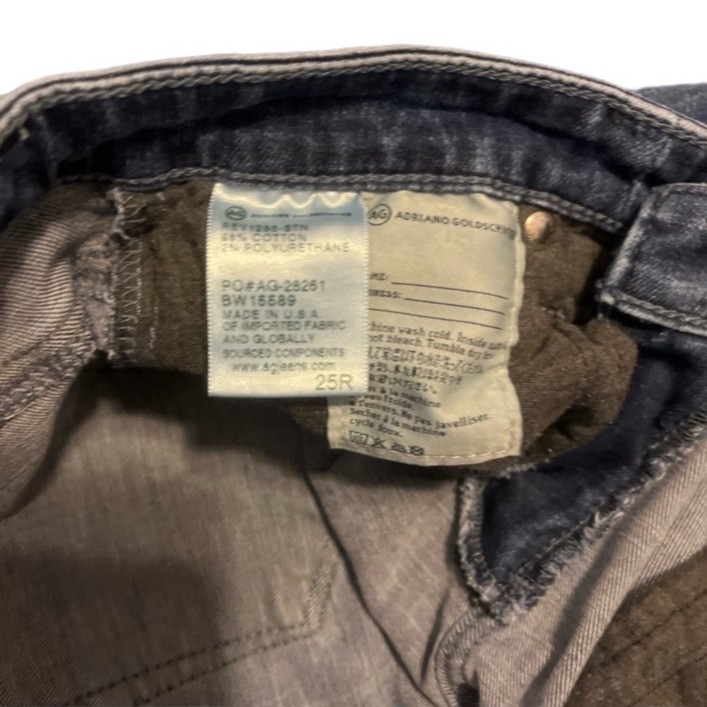 AG Adriano Goldschmied Stevie Slim Straight Jeans 25R Light Wash Premium Denim - Picture 7 of 7